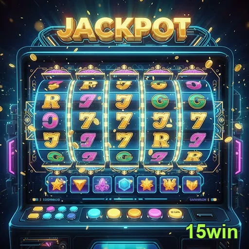 Imagem do jogo de caça-níqueis no site 15win, destaque de slots e símbolos de apostas online.