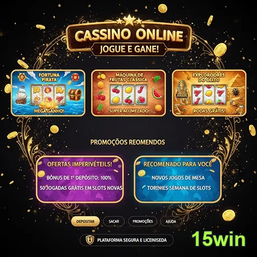 Imagem de jogos de cassino e aviso de jogo responsável